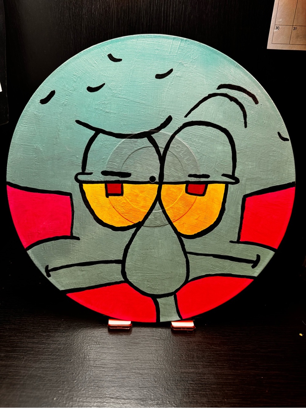 Vinyl Record Upcycled Squirdward From SpongeBob.